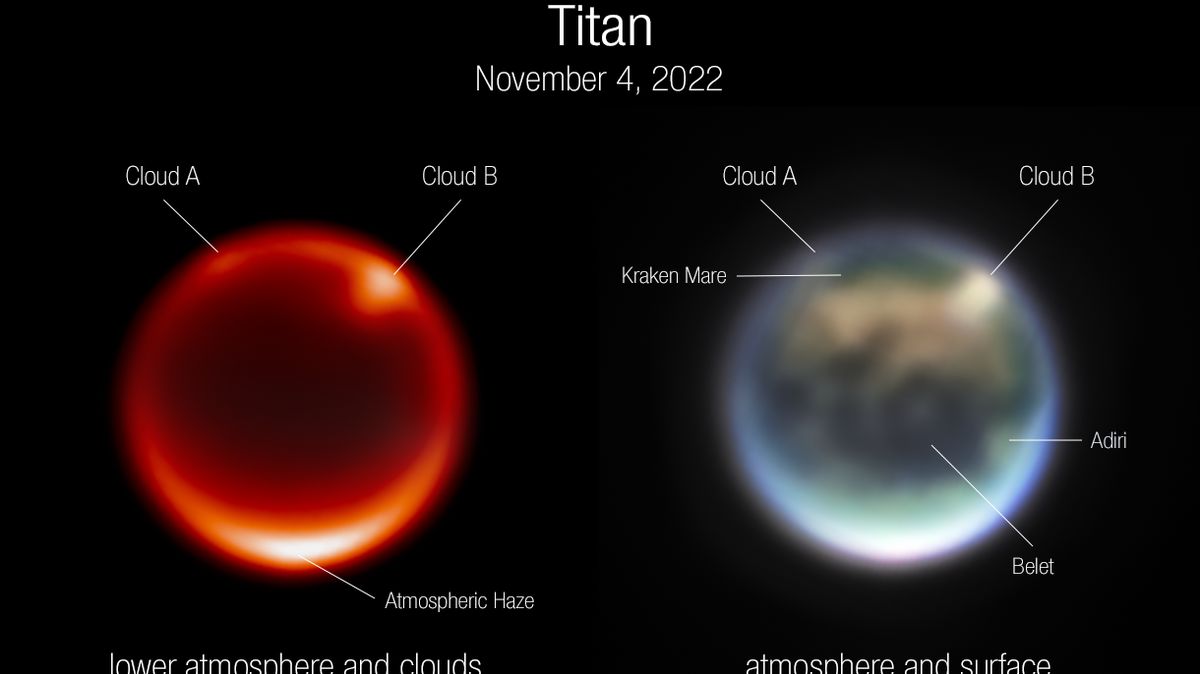 Webbův teleskop ohromil vědce: pohlédl k Titanu a našel mraky